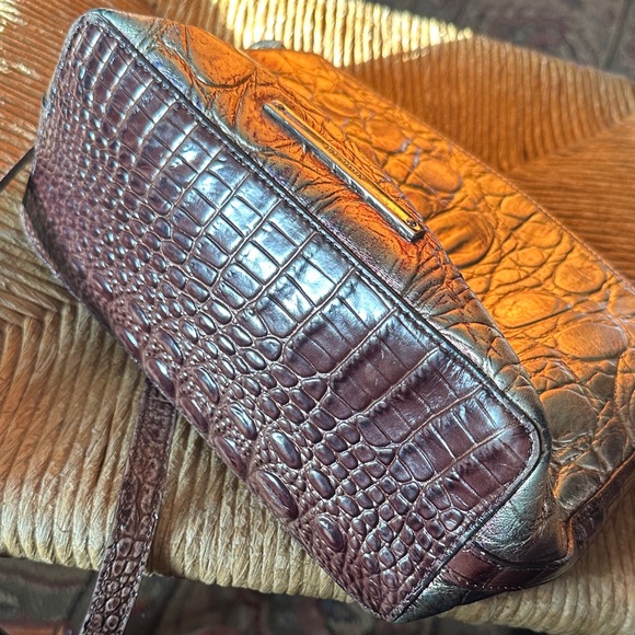Brahmin mini duxbury multi  crescendo Crocodile Embossed Brown Bag - Picture 9 of 14